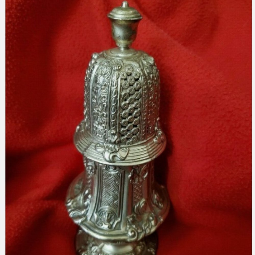 VINTAGE MCM Ornate Silver Sugar Shaker/Muffineer by Corbell Silver, 8 1/2" 22+oz